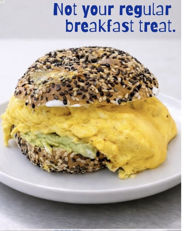 Jerusalem bagel egg sandwich with melted cheese