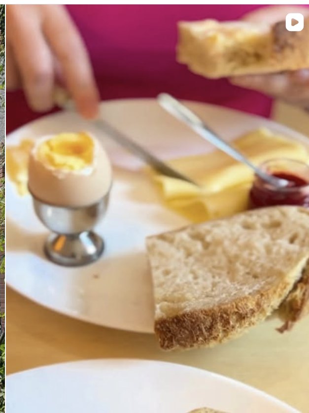 Copenhagen-style breakfast: soft-boiled farm egg, sourdough, cheese and jam